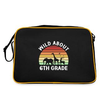 6. Klasse - Retro Tasche - Schwarz/Gold - Hinten