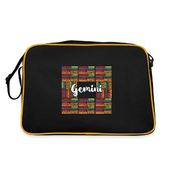 Signe du zodiaque Gémeaux - Sac Retro - noir/or - Dos