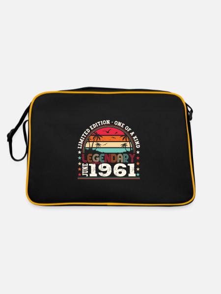 Légende Juin 1961 61ème Anniversaire Cadeau Hommes - Sac Retro - noir/or - Dos