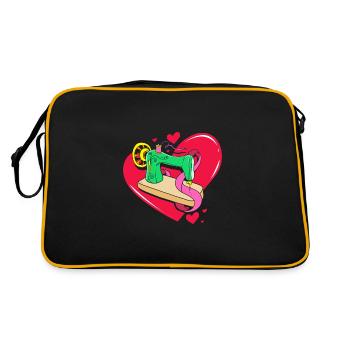 Sewing Machine Seamstress - Retro Bag - black/gold - Back