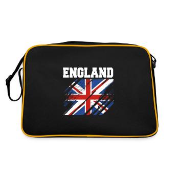 England Englisch - Retro Tasche - Schwarz/Gold - Hinten