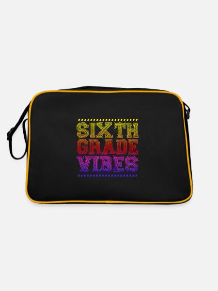 6. Klasse - Retro Tasche - Schwarz/Gold - Hinten