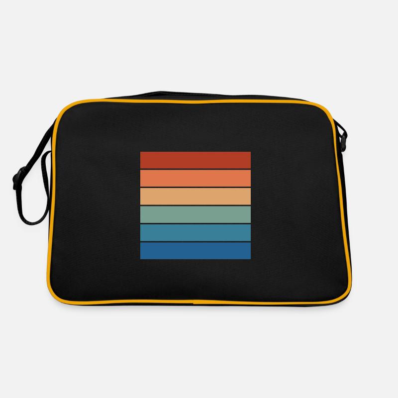 Retro Rainbow Rectangle Background Motif Retro Bag