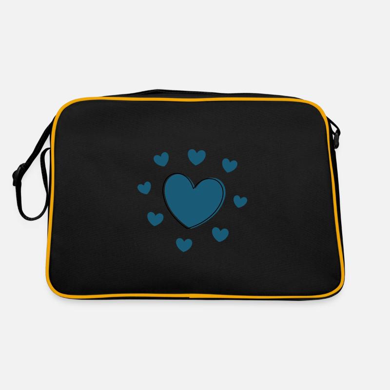 Coeur bleu Saint-Valentin Sac Retro