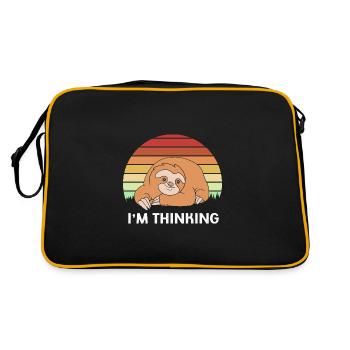 Sloth, laziness, lazy, morning grouch - Retro Bag - black/gold - Back