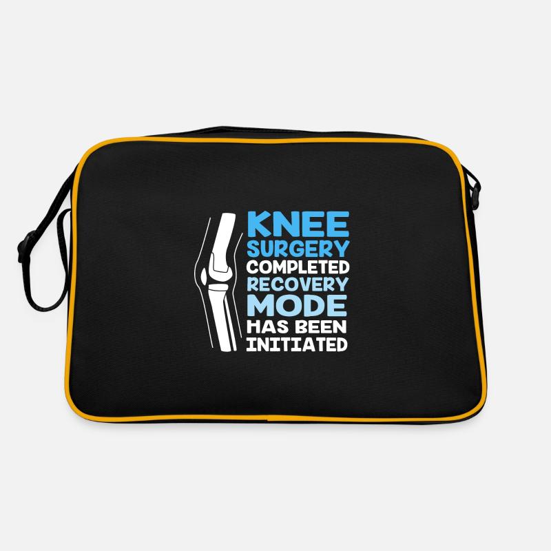 Knie Operation - Retro Tasche - Schwarz/Gold