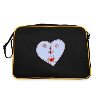 Volant Ancre Boussole Expédition Coeur - Sac Retro - noir/or - Dos