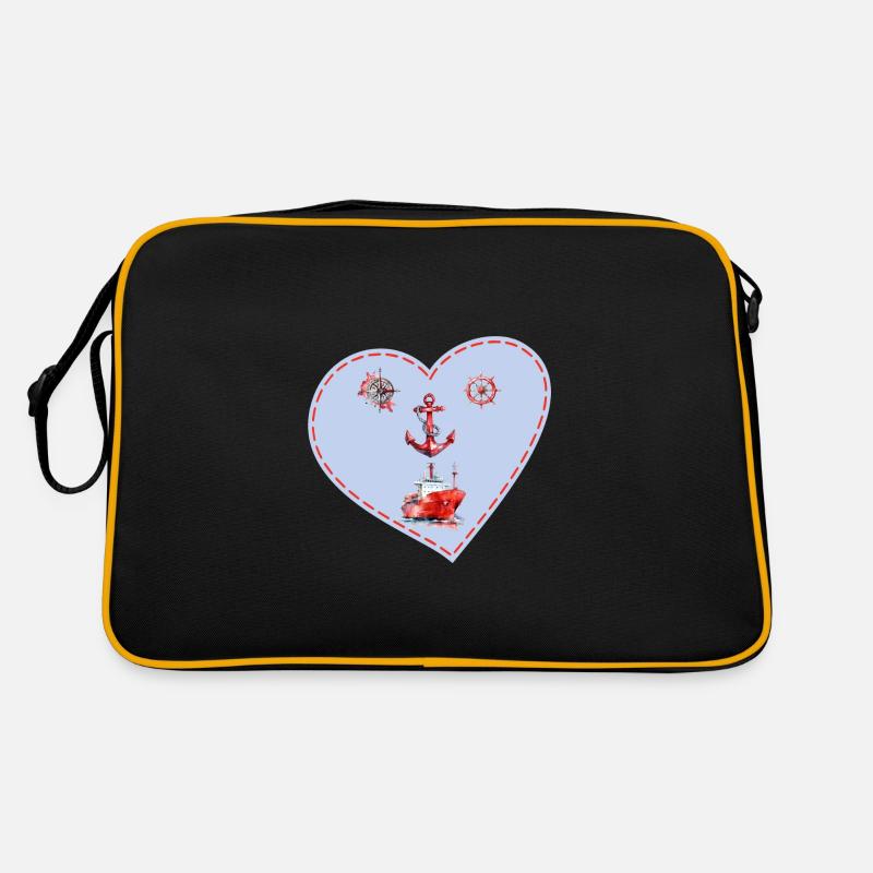 Steering Wheel Anchor Compass Shipping Heart Retro Bag