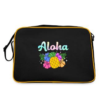 Maui Hawaii Hawaiian - Retro Tasche - Schwarz/Gold - Hinten