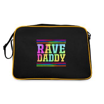 Rave Raver Techno music Techno bass Mischpult - Retro Tasche - Schwarz/Gold - Hinten