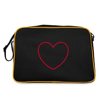 coeur rouge, coeur rouge, coeur rouge, cadeau, fête des mères - Sac Retro - noir/or - Dos