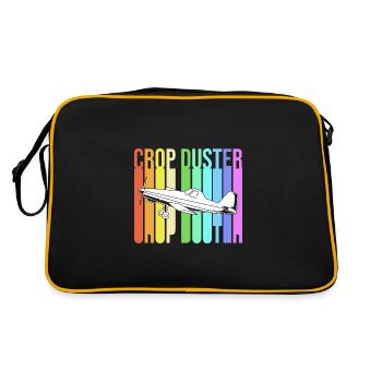 Crop Duster Airplane Pilot Gift - Retro Bag - black/gold - Back