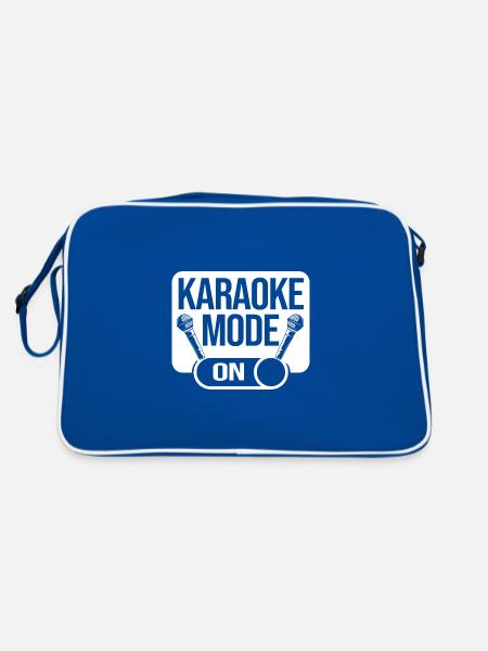 Karaoke - Retro Tasche - Blau/Weiß - Hinten