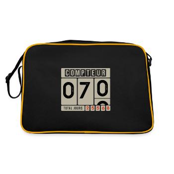 anniversaire 70 AU COMPTEUR cadeau humour 70 ans - Sac Retro - noir/or - Dos