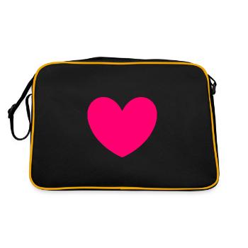 Pinkes herz pink Geschenk Valentinstag - Retro Tasche - Schwarz/Gold - Hinten