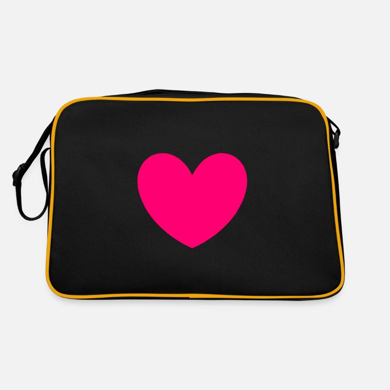 Valentinstag, Valentinstag, Valentinstag - Retro Tasche - Schwarz/Gold