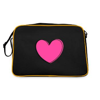 Saint-Valentin Cœur Rose, St. Valentin cadeau - Sac Retro - noir/or - Dos