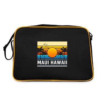 Maui Hawaii Hawaiian - Retro Tasche - Schwarz/Gold - Hinten