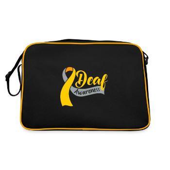 Deaf Deaf Deaf Sign Language - Retro Bag - black/gold - Back