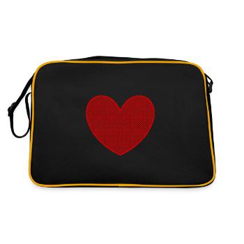 rotes Herz rot Geschenk Valentinstag - Retro Tasche - Schwarz/Gold - Hinten