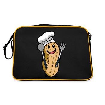 Cook Peanut Gourmet Culinary Art Hobby Chef Nut - Retro Bag - black/gold - Back