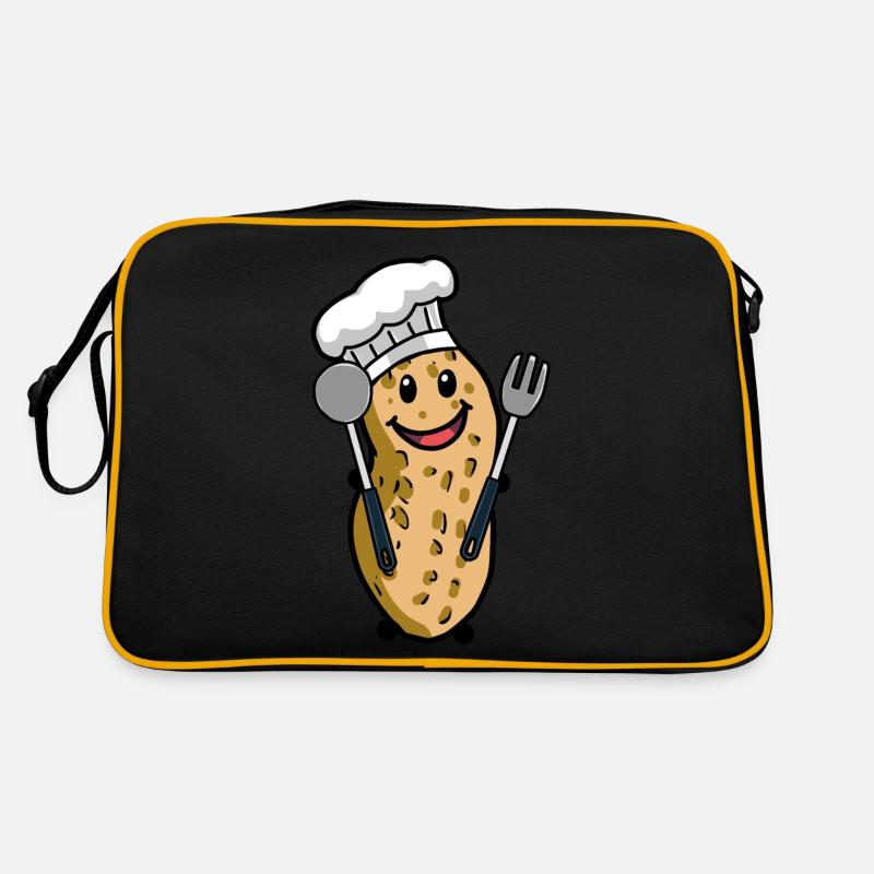 Koch Erdnuss Gourmet Kochkunst Hobbykoch Nuss Retro Tasche