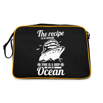 Seefahrt Kreuzfahrtschiff Abenteuer Geschenk - Retro Tasche - Schwarz/Gold - Hinten