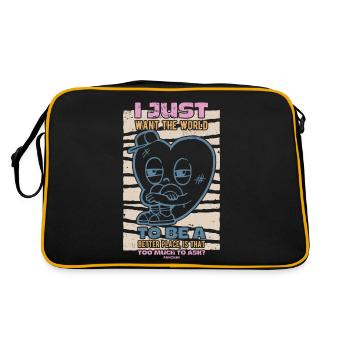 Heart World Peace Movement - Retro Bag - black/gold - Back