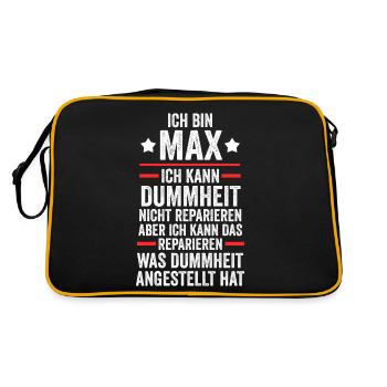Max - Retro Tasche - Schwarz/Gold - Hinten