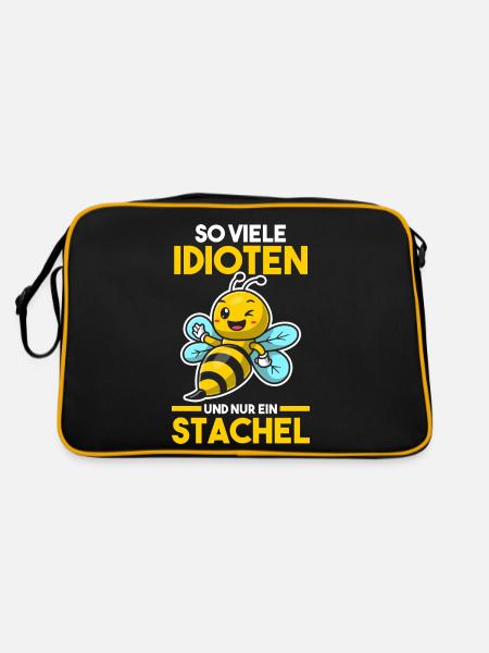 Bienenzüchter Imker Biene Bienen - Retro Tasche - Schwarz/Gold