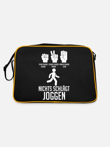 Läufer Joggen Laufen - Retro Tasche - Schwarz/Gold