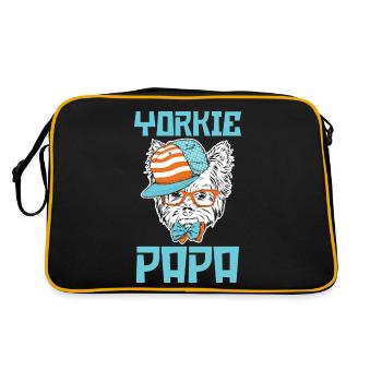Dog Yorkie Papa - Retro Bag - black/gold - Back