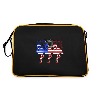 Fourth of July National Colors National Day United States - Retro Bag - black/gold - Back