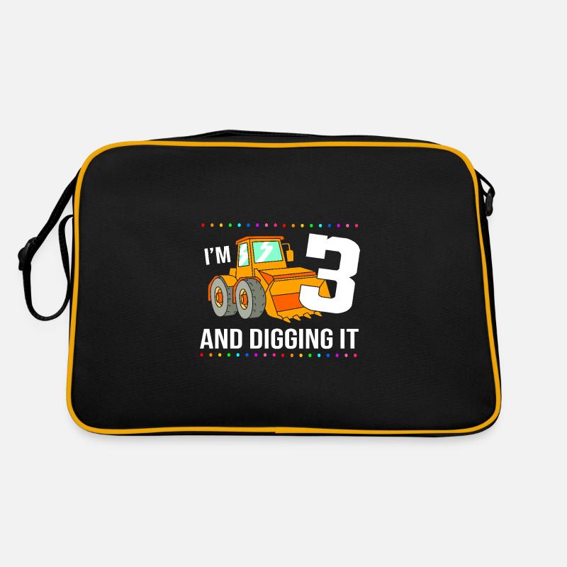 Baustelle Kindergeburtstag Retro Tasche