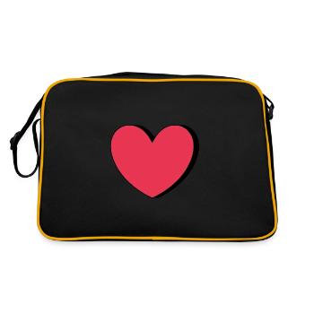 Saint-Valentin cœur rouge, st.valentin - Sac Retro - noir/or - Dos