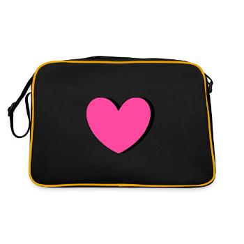 Saint-Valentin Cœur Rose, St. Valentin cadeau - Sac Retro - noir/or - Dos