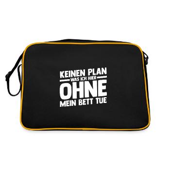 Langschläfer Shlafen Faul - Retro Tasche - Schwarz/Gold - Hinten
