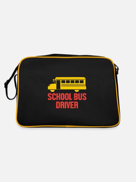 Schulbusfahrer Schulbus - Retro Tasche - Schwarz/Gold - Hinten