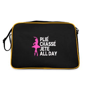 Ballett Ballett-Tänzerin - Retro Tasche - Schwarz/Gold - Hinten