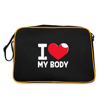 Body Positivity Feminist Feminismus Feministin - Retro Tasche - Schwarz/Gold - Hinten