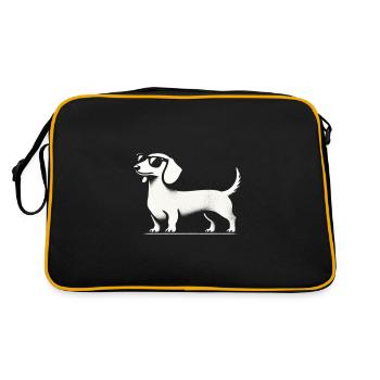 Teckel avec lunettes de soleil Teckel Silhouette Chien - Sac Retro - noir/or - Dos