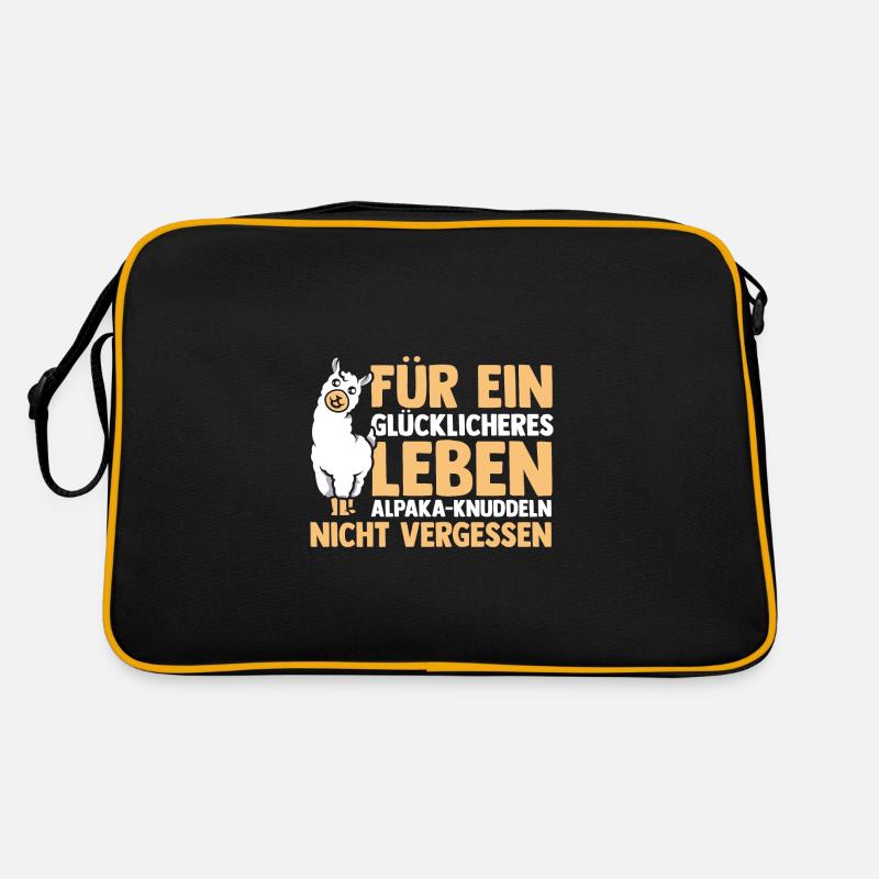 Alpaka - Retro Tasche - Schwarz/Gold
