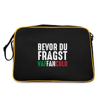 Italien Italiener Vaffanculo - Retro Tasche - Schwarz/Gold - Hinten