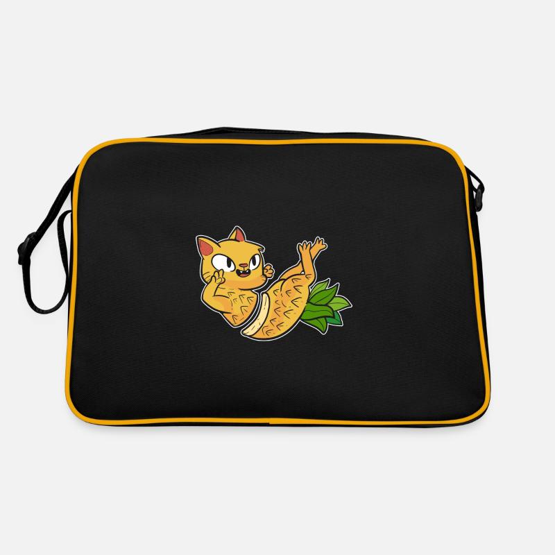 Ananas Katze Retro Tasche