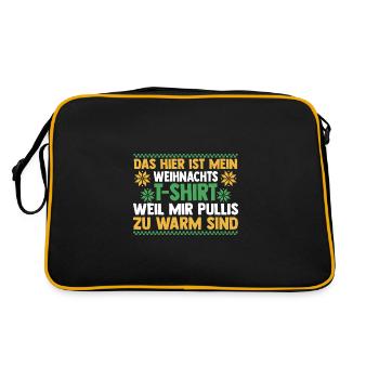 Weihnachtsmann Weihnachten Hässliche Weihnachten - Retro Tasche - Schwarz/Gold - Hinten