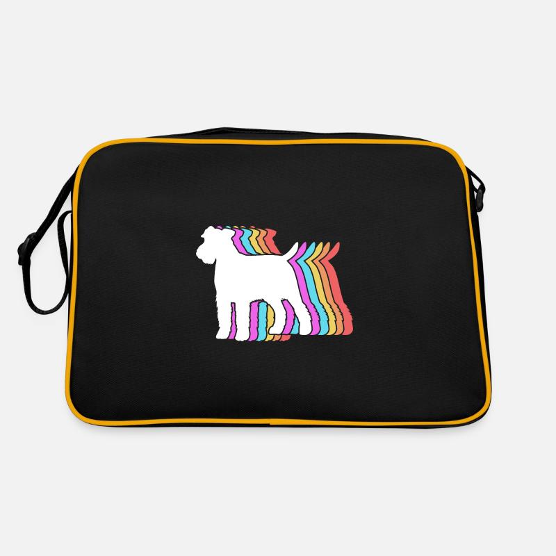 Airedale Terrier - Retro Tasche - Schwarz/Gold