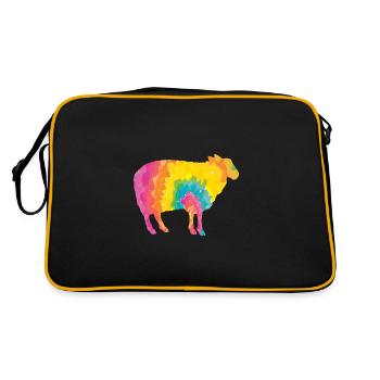Schäfer Schaf - Retro Tasche - Schwarz/Gold - Hinten