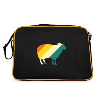 Schäfer Schaf - Retro Tasche - Schwarz/Gold - Hinten
