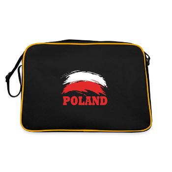 Polen Polnisch - Retro Tasche - Schwarz/Gold - Hinten
