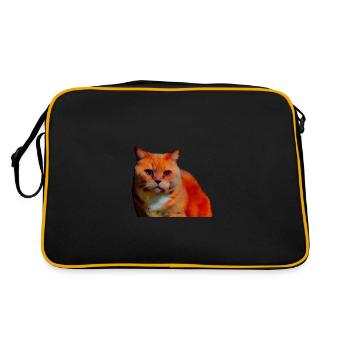 british shorthair cat kitten cute - Retro Bag - black/gold - Back